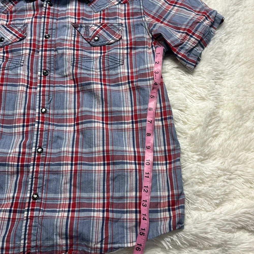 Cody James Plaid Short Sleeve Snap Button Shirt